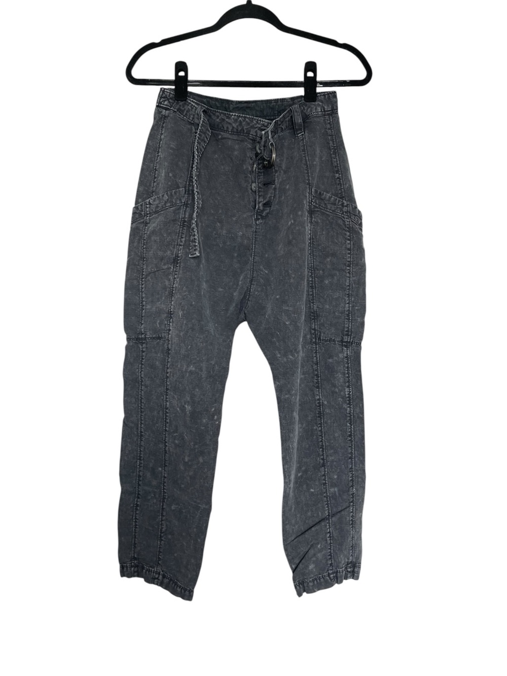 Free People Washed Gray Cargo Pants
